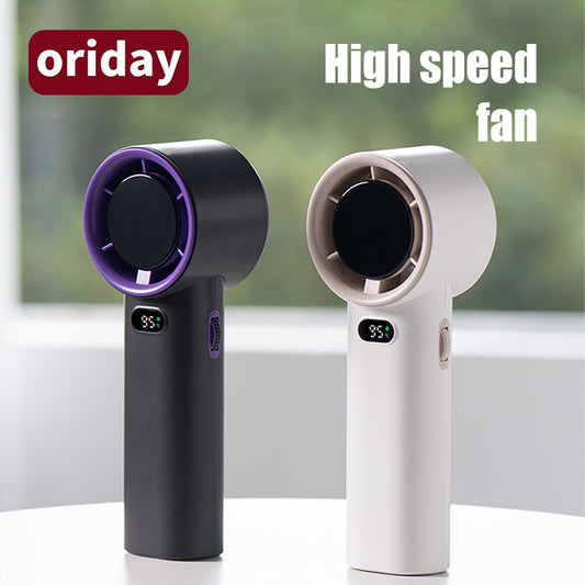 Oriday 高速手持風扇｜100檔強力送風・超靜音設計・大容量續航便攜式降溫風扇・家用／辦公室／旅行適用