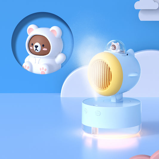 Oriday USB迷你手持小風扇｜可充電便攜噴霧風扇・靜音桌面風扇適用學生宿舍辦公室