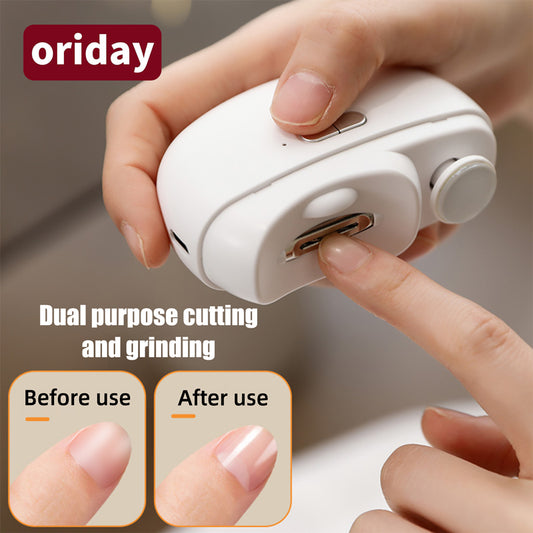 Oriday 電動剪磨指甲機｜自動修甲器・充電式設計・成人／老人／小孩手腳兩用・厚指甲適用