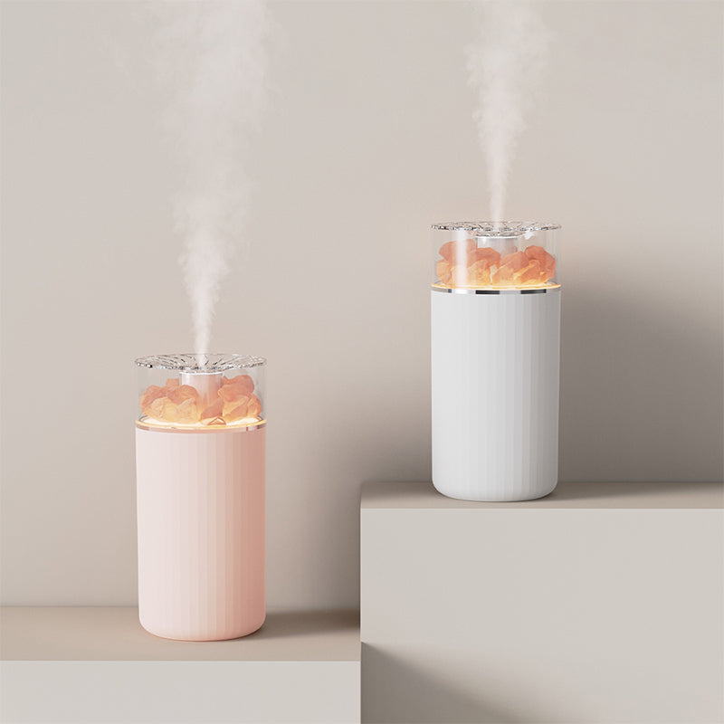oriday 3-in-1 Humidifier + Aroma Diffuser + Ambient Light | 400mL Large Water Tank | Himalayan Natural Crystal Salt Stone for Sleep Aid & Negative Ion Release | Wireless 1200mAh Lightweight & Quiet | 45mL/h Continuous/Intermittent Mist 
