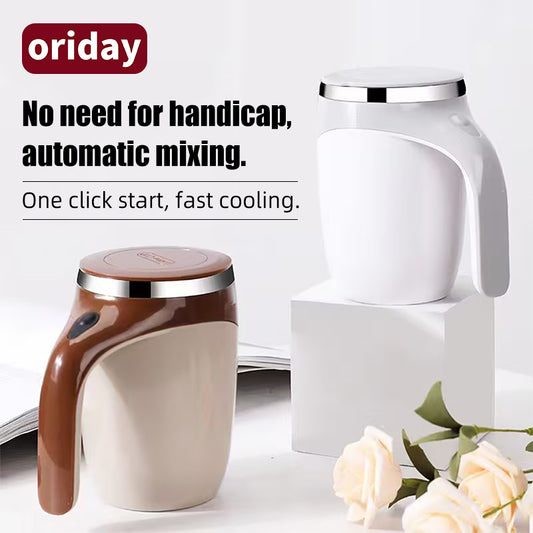 Oriday New Automatic Stirring Mug | 304 Stainless Steel Battery-Powered Shaker Cup | Office Milk Powder or Coffee Mug | Parent's Day or Birthday Gift