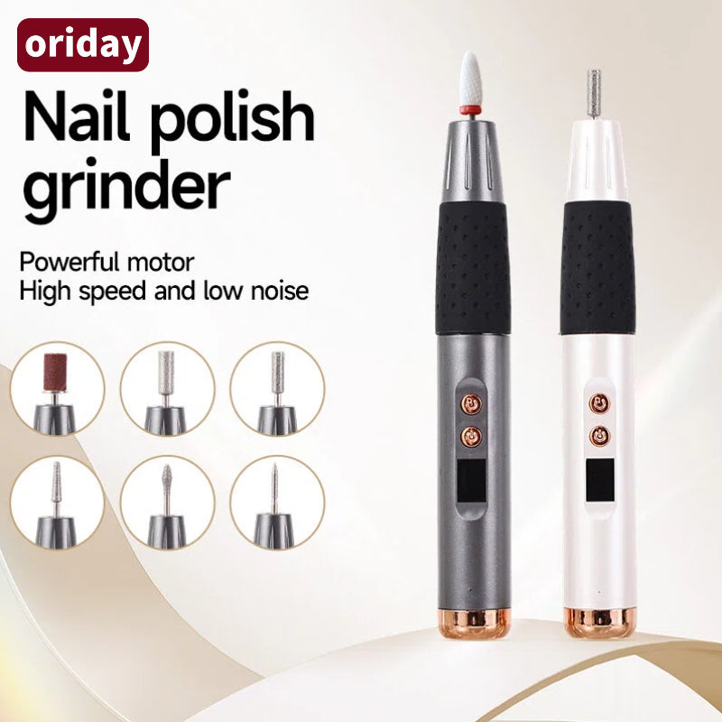Oriday Smart Nail and Nail Care Device - High-speed Low-noise Gear Shift, Ceramic Grinding Head, LCD Display | Reversible Operation, Multi-functional Grinding Heads to Meet Daily Nail Care Needs | 90-Minute Battery Life, Type-C Charging
