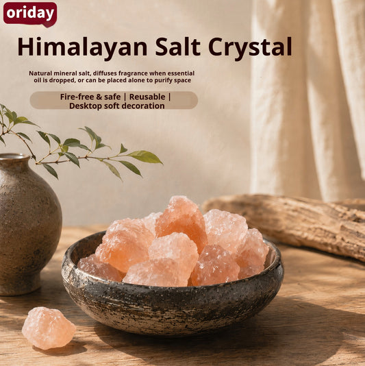 Oriday Natural Himalayan Pink Salt Crystal Flame-Free Aroma Stone, Minimalist Home Air Purifying Decor, Reusable with Light Fragrance, Housewarming & New Home Gift