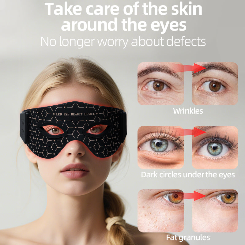 oriday Infrared Silicone Eye Mask | 630nm + 850nm Dual-Band LED Eye Protection Device | Five-Stage Energy Heat Compress Massage | Rechargeable Smart Eye Therapy Device
