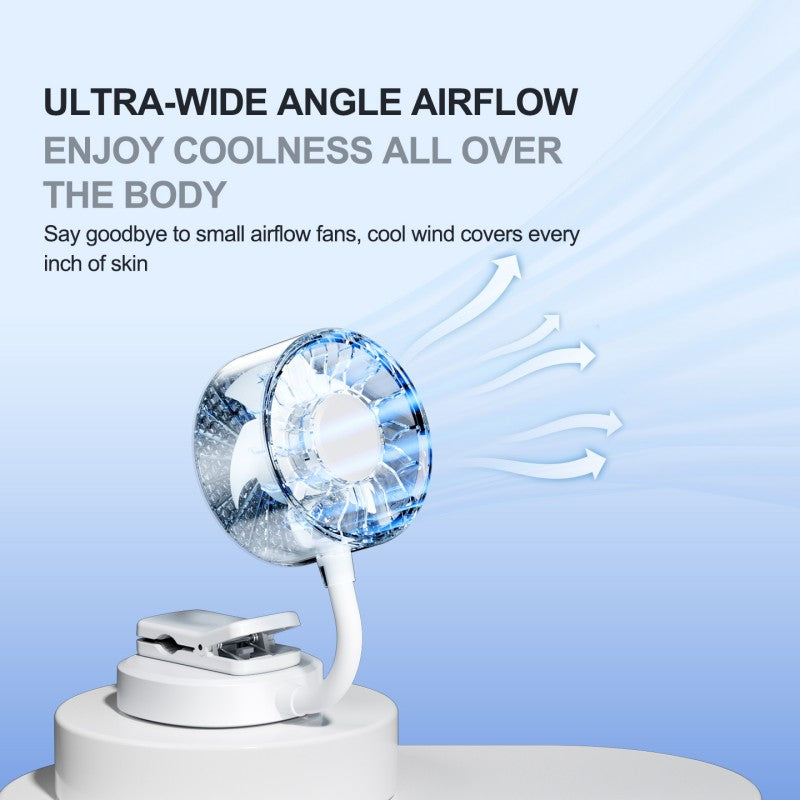 Oriday [2026 New Model] 5-in-1 Magnetic Portable Fan｜360° Flexible Clip-On Mini Fan｜USB Type-C Fast Charging｜3-Speed Powerful & Quiet Cooling｜Portable Fan for Stroller / Office / Outdoor Use
