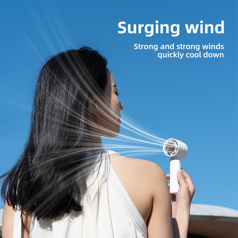 Oriday portable cooling fan with ultra-fast cooling in 3 seconds, dual cooling effect with ice packs, 3 speed levels, portable and stand-up phone holder, Type-C fast charging, long battery life, essential for outdoor activities and commuting.
