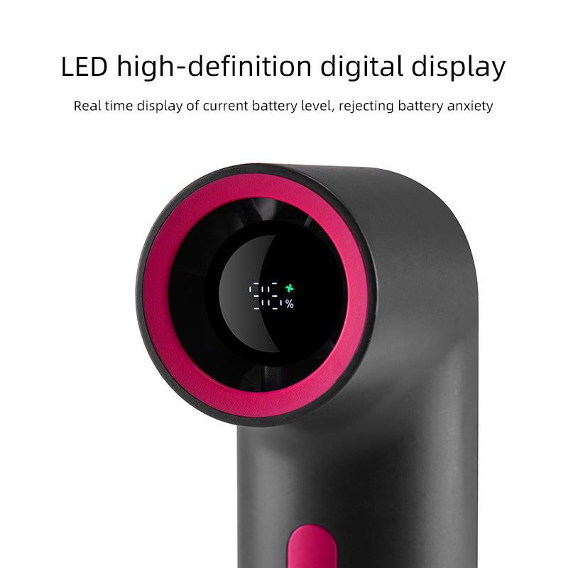 Oriday香港熱賣 手提彎管風扇 15000 轉數顯屏 3000mAh 大電量 一鍵調速小巧便攜