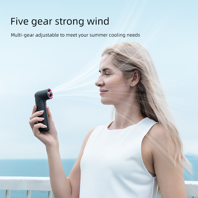 Oriday香港熱賣 手提彎管風扇 15000 轉數顯屏 3000mAh 大電量 一鍵調速小巧便攜