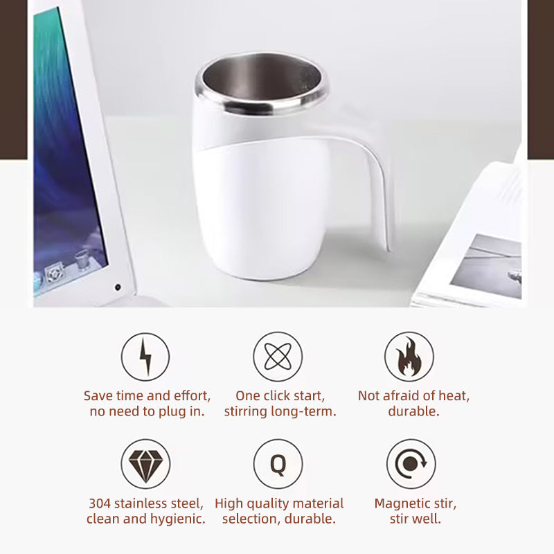 Oriday New Automatic Stirring Mug | 304 Stainless Steel Battery-Powered Shaker Cup | Office Milk Powder or Coffee Mug | Parent's Day or Birthday Gift