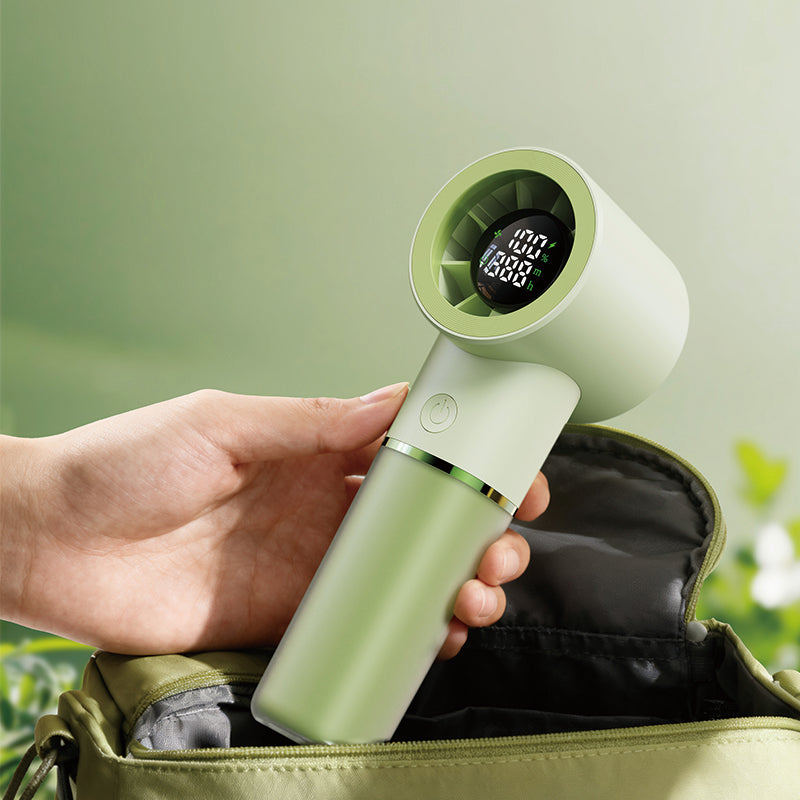 Oriday Portable Handheld Fan, Smart Digital Countdown Display, 100-Level Stepless Speed Control, Magnetic Levitation Ultra-Quiet Design, 4500mAh Long-Lasting Battery, 3-in-1 Use (Handheld / Lanyard Hanging / Desktop)
