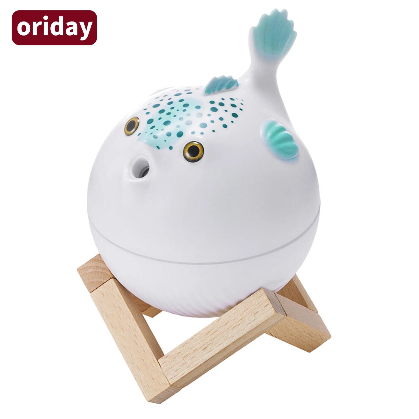 Oriday Cute Pufferfish Humidifier with 7-Color Night Light | 260ml Large Capacity・Dual Fine Mist Modes・Quiet Operation・USB‑C Powered | Bedroom, Office and Desktop Décor