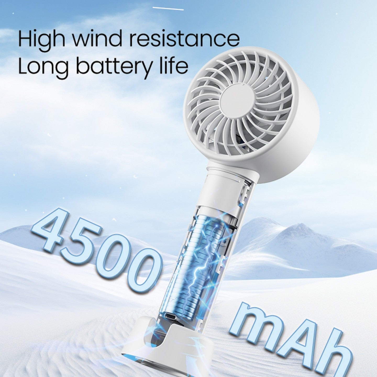 oriday Mini Portable Fan｜88° Wide-Angle Oscillation + Turbo Strong Airflow｜100-Level Stepless Speed Control｜4500mAh Fast-Charging Battery｜Handheld/Desktop Dual Use｜Quiet & Safe