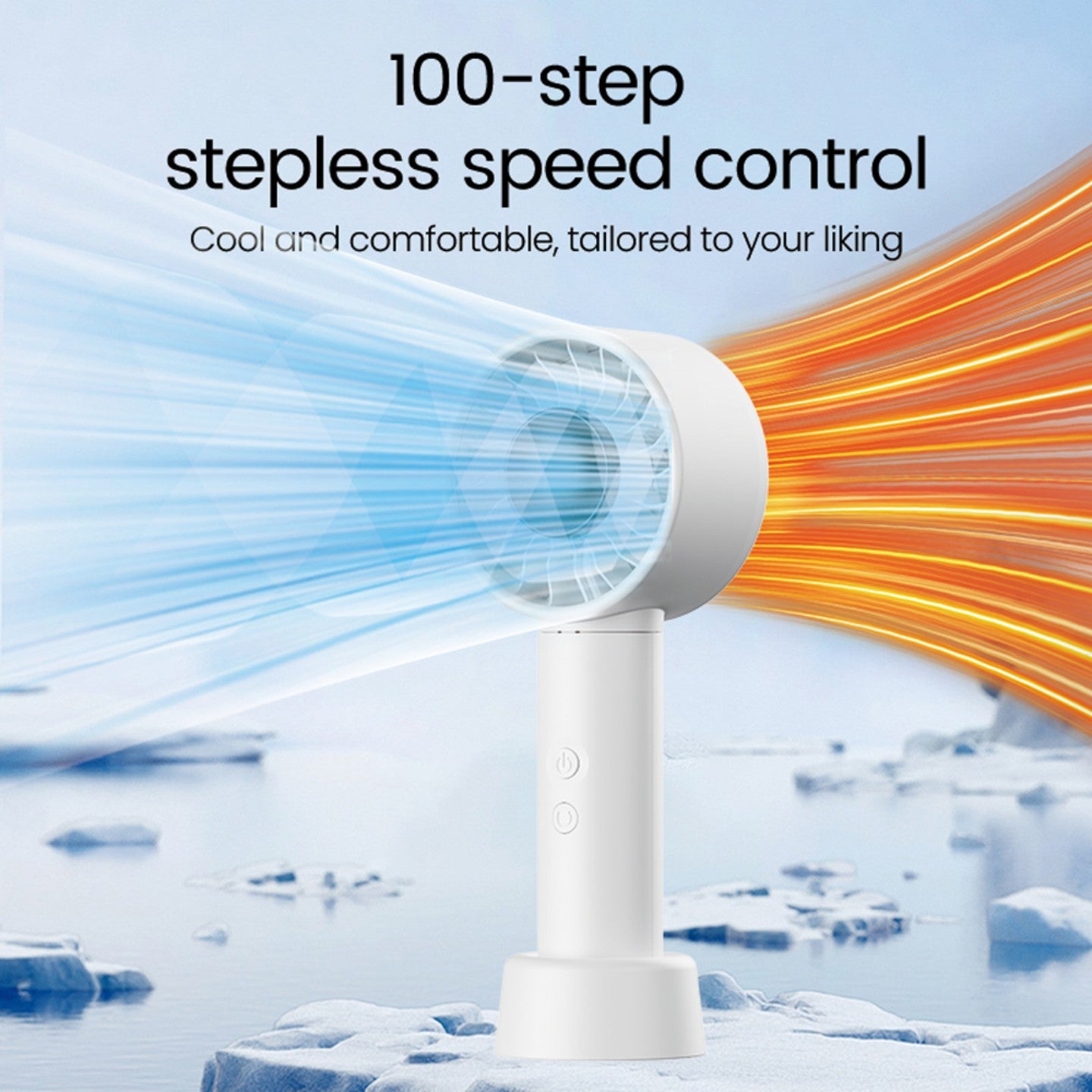 oriday Mini Portable Fan｜88° Wide-Angle Oscillation + Turbo Strong Airflow｜100-Level Stepless Speed Control｜4500mAh Fast-Charging Battery｜Handheld/Desktop Dual Use｜Quiet & Safe