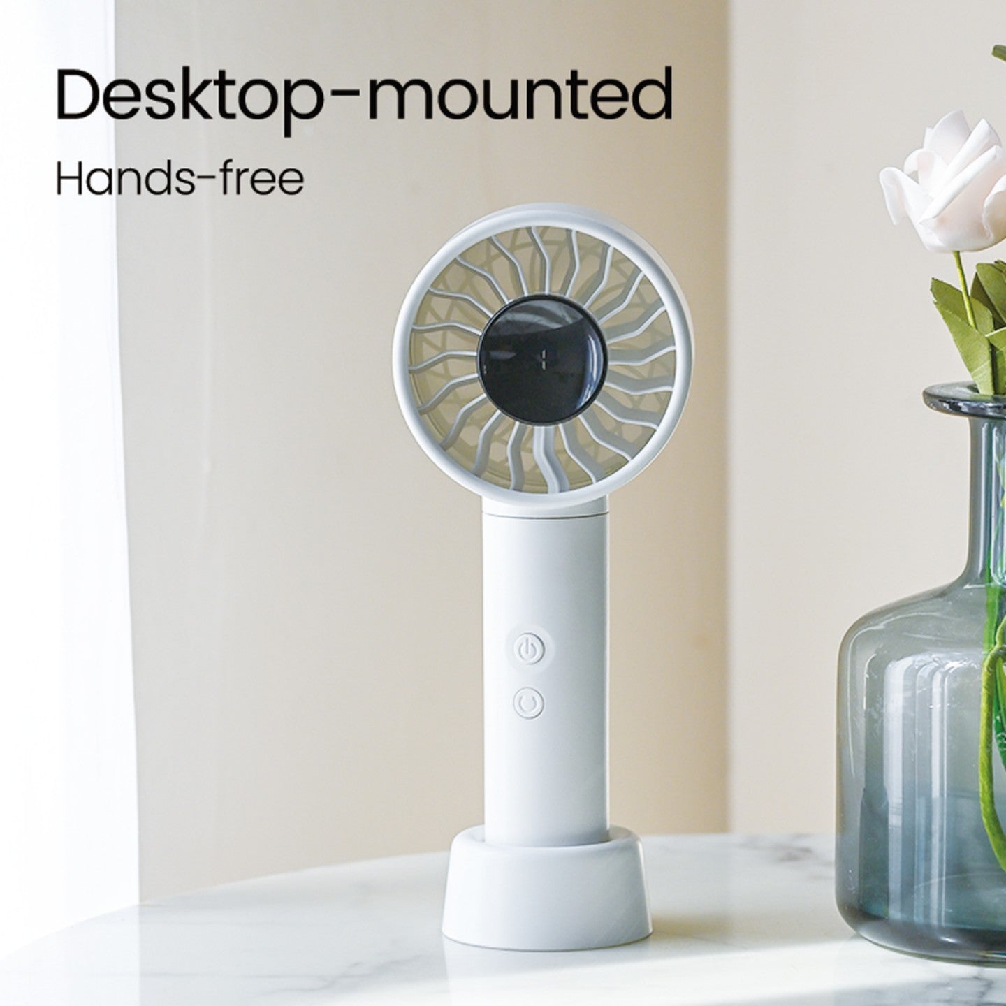 oriday Mini Portable Fan｜88° Wide-Angle Oscillation + Turbo Strong Airflow｜100-Level Stepless Speed Control｜4500mAh Fast-Charging Battery｜Handheld/Desktop Dual Use｜Quiet & Safe