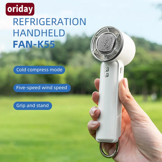 Oriday 製冷手持風扇｜超高速渦輪大風力・無刷電機USB充電・戶外／學生宿舍／辦公室便攜適用