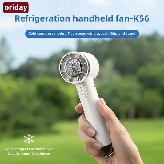 Oriday 冰敷手持迷你風扇｜半導體製冷・靜音便攜・USB充電小型風扇・學生宿舍／辦公室／戶外適用