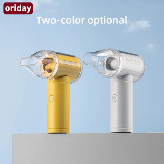 Oriday 渦輪迷你手持風扇｜無刷電機・高速靜音・便攜充電式降溫神器・戶外／學生宿舍／辦公室適用