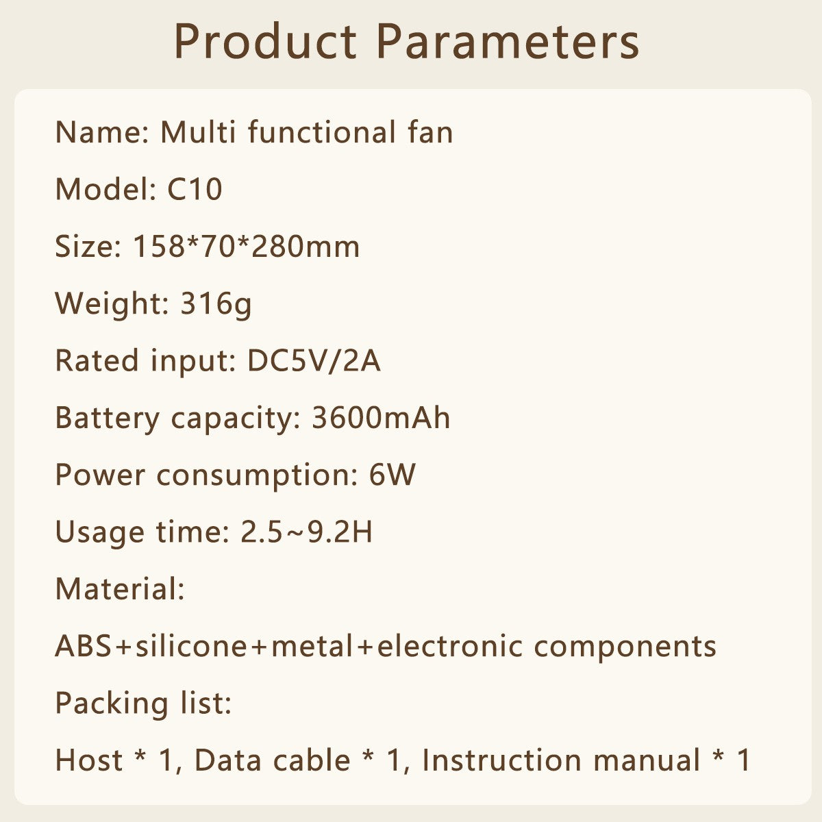 Oriday Multifunctional Handheld Fan, foldable with desk fan, 4-speed wind adjustment, quiet, 3600mAh long-lasting battery, Type-C fast charging, 3-in-1 use (handheld, wall-mounted, or desk fan)
