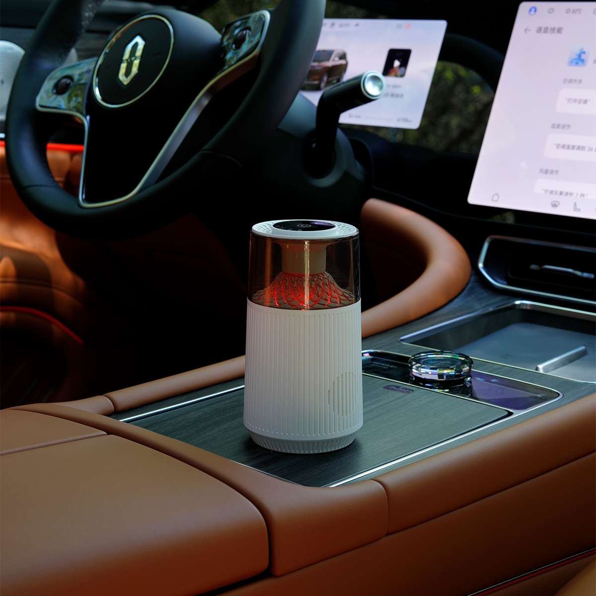 Oriday智能感應車載香薰機 Type-c 充電多場景適用 氛圍燈高級香調 杯托車內飾品